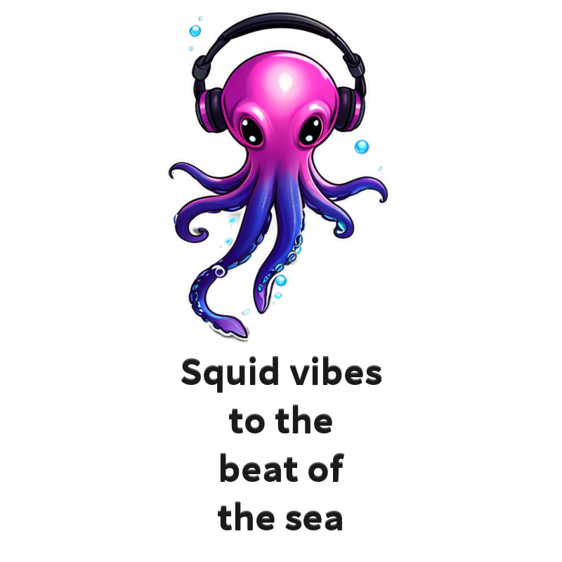 Dive into the whimsical world of our Squid Vibes mug, featuring a playful dancing squid wearing headphones and caught in the rhythm of underwater tunes. This unique design brings a splash of fun and creativity to your morning coffee, reminding you to embrace the joy of life with every sip. 