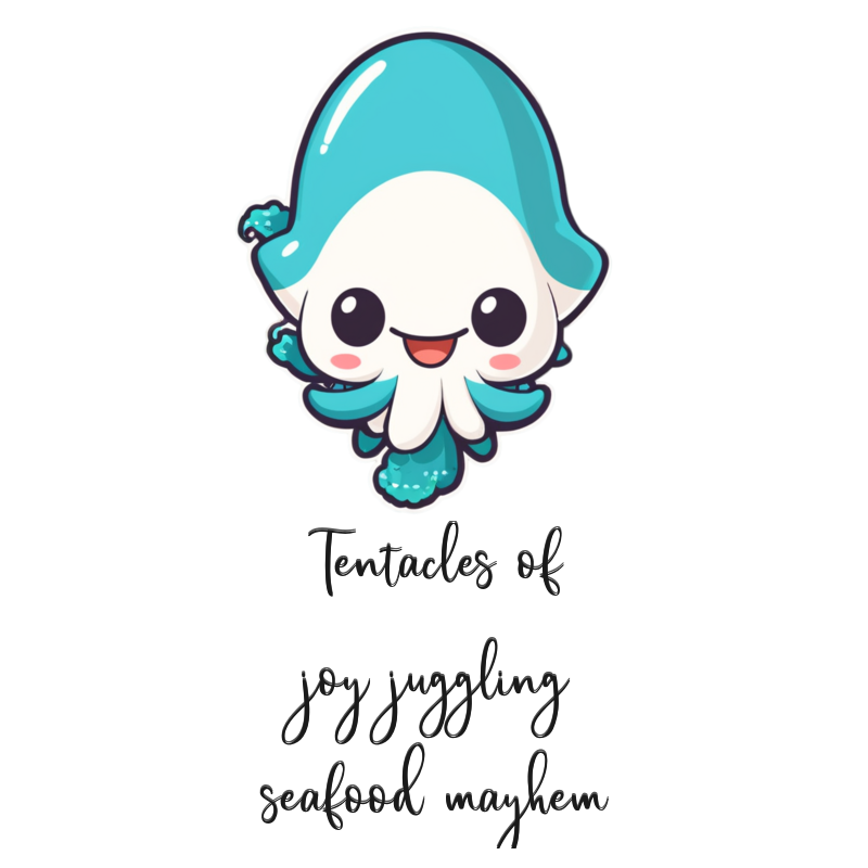 Joyful Squid Juggles Seafood Mayhem Mug Design 